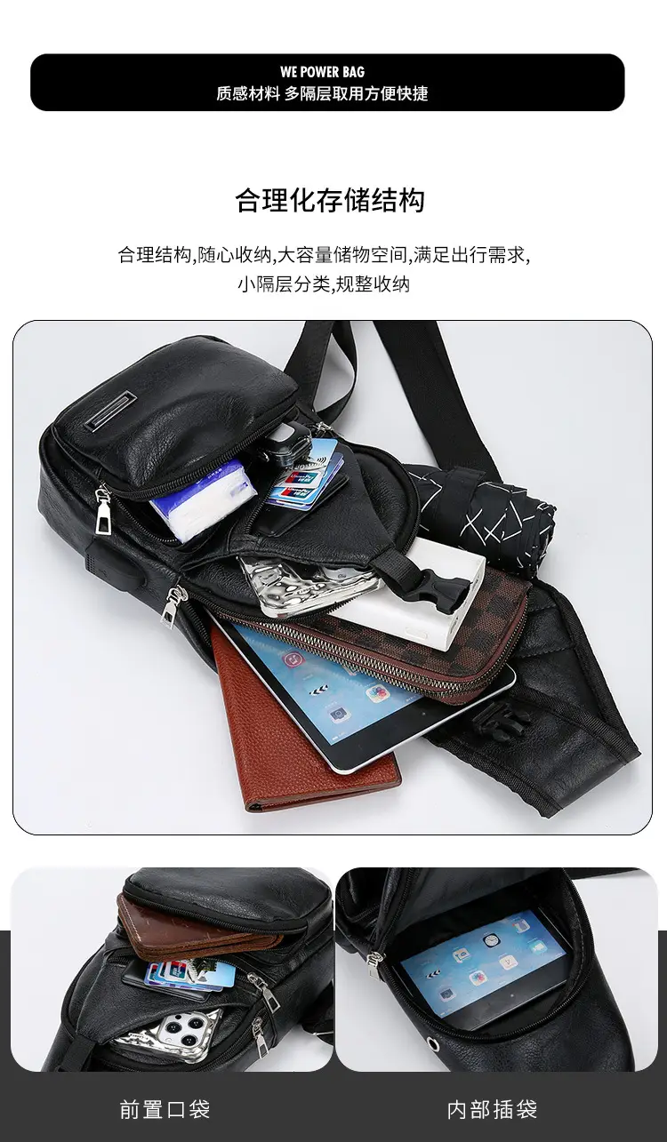Black Crossbody Bag for Men Winter Casual — feature 11