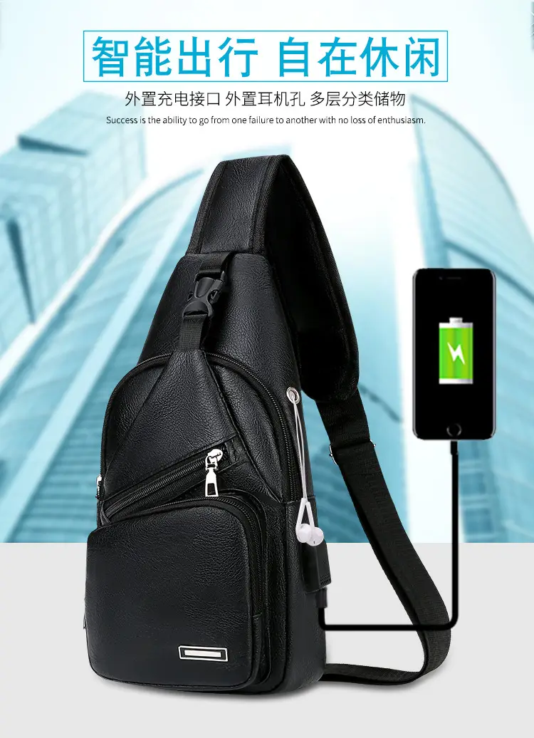 Black Crossbody Bag for Men Winter Casual — feature 2