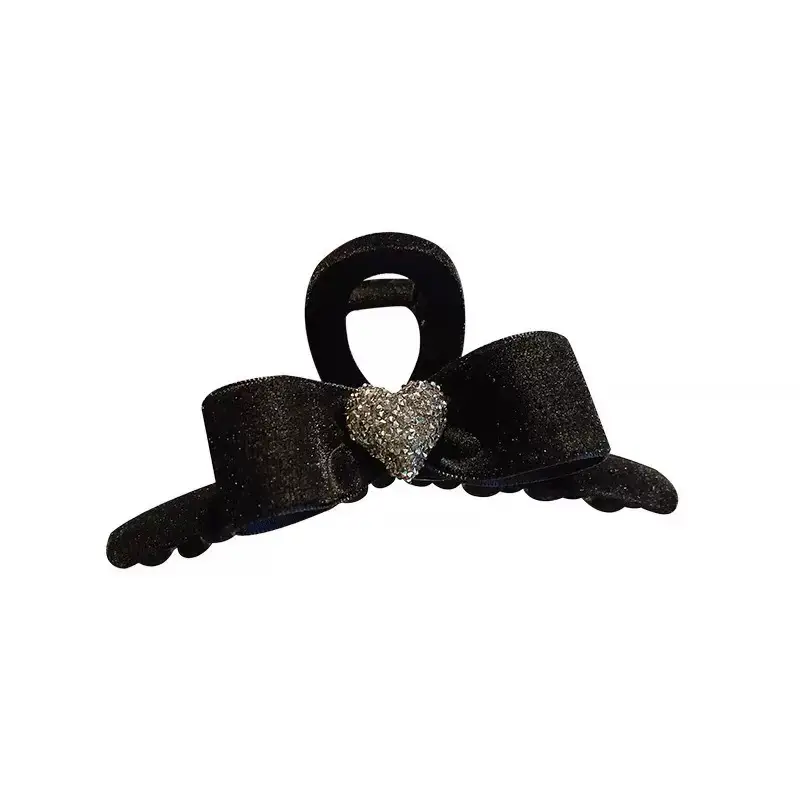 Black Sparkly Hair Grabber Bow for Women - Image 9