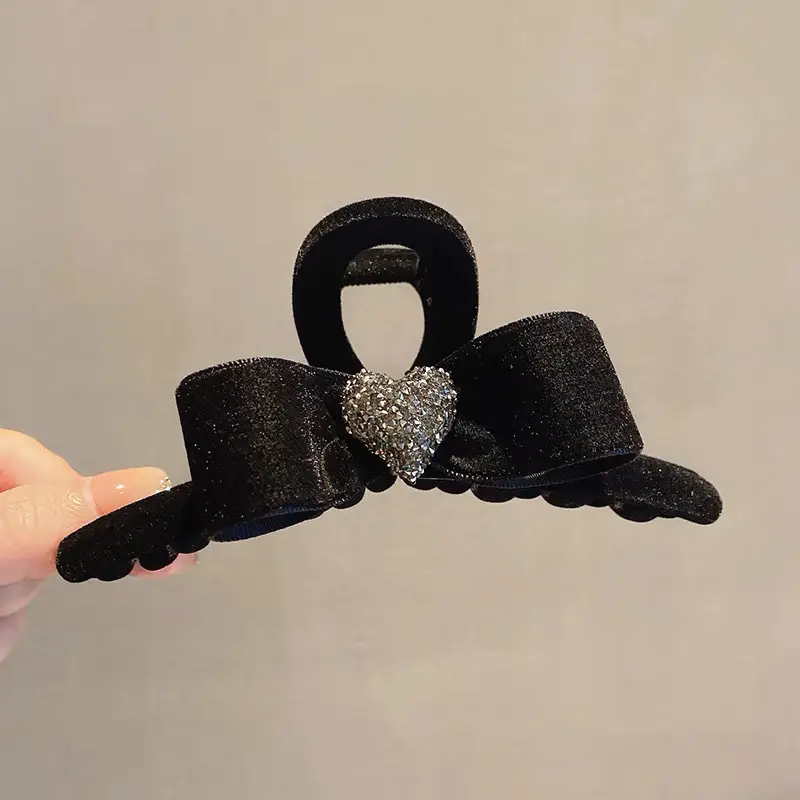Black Sparkly Hair Grabber Bow for Women — feature 9