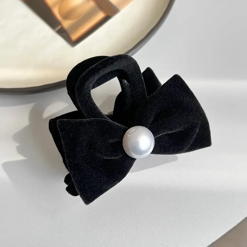 Black Sparkly Hair Grabber Bow for Women - Image 4