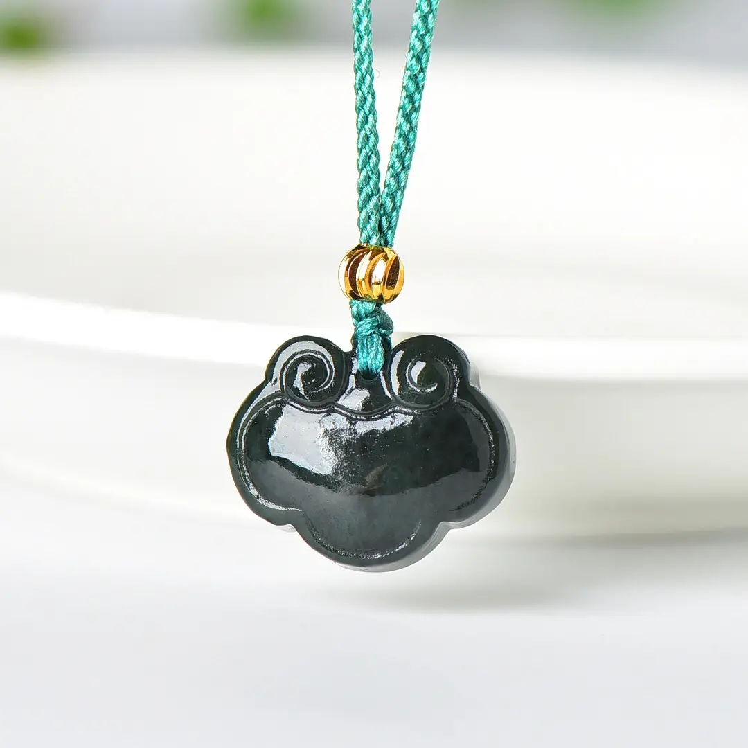 Hetian Jade "Safe Lock" Necklace Black - Image 3