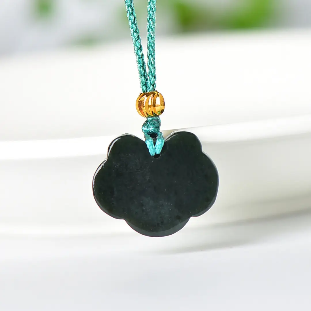 Hetian Jade "Safe Lock" Necklace Black - Image 5
