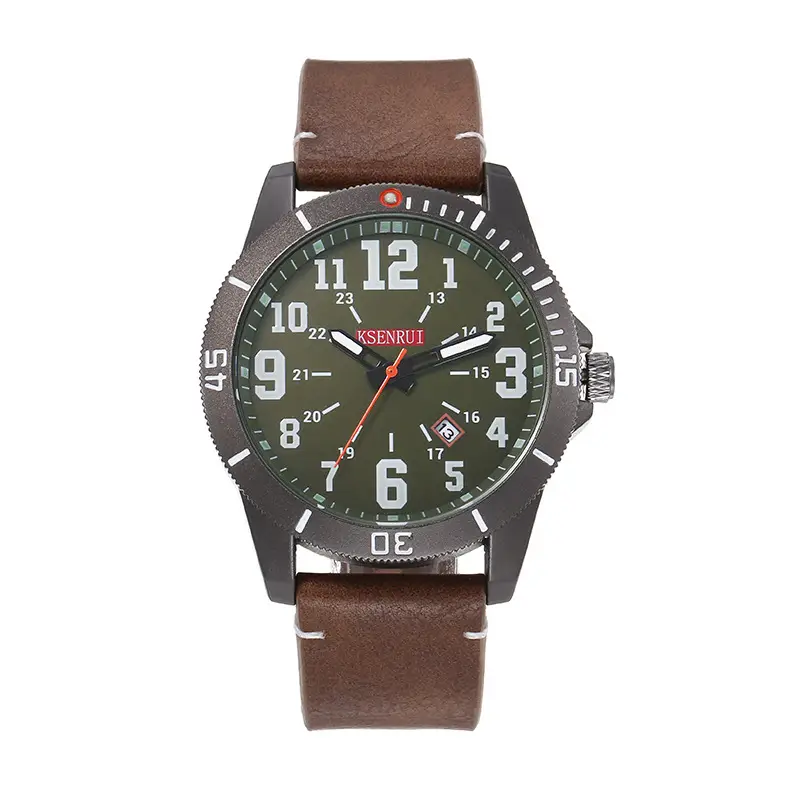 Men's Waterproof Quartz Watch Brown Leather Band 511 - Image 11