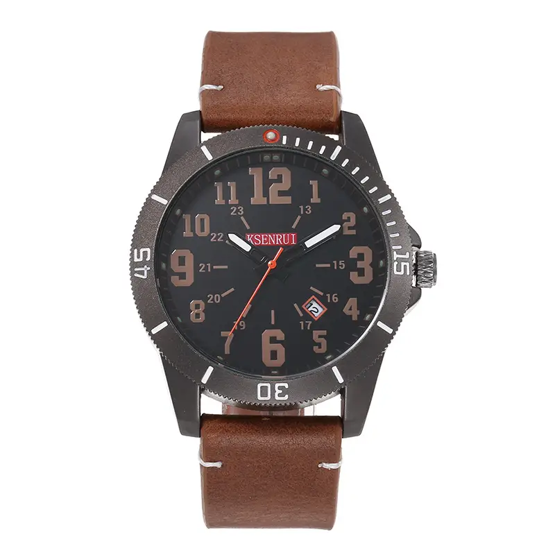 Men's Waterproof Quartz Watch Brown Leather Band 511 - Image 13