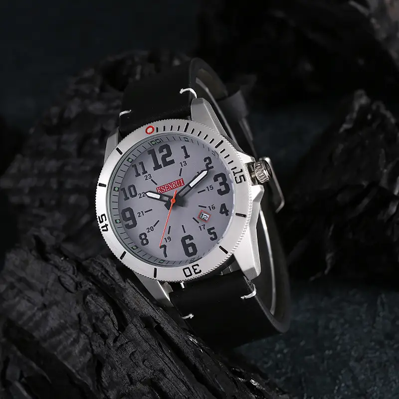 Men's Waterproof Quartz Watch Brown Leather Band 511 — feature 10