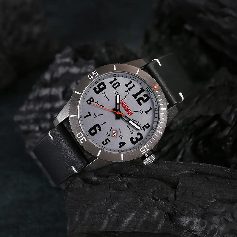 Men's Waterproof Quartz Watch Brown Leather Band 511 — feature 11