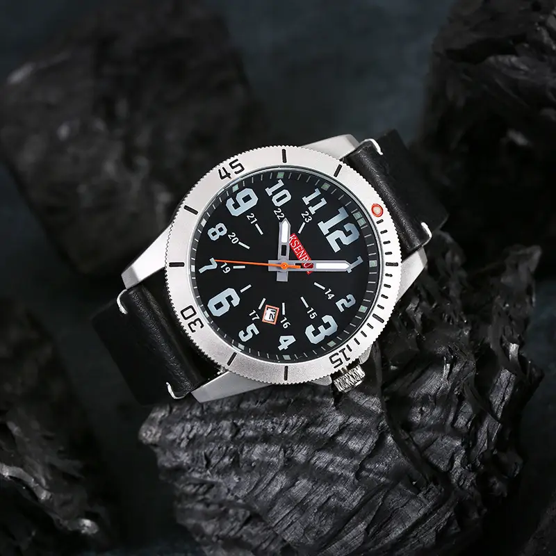 Men's Waterproof Quartz Watch Brown Leather Band 511 — feature 8