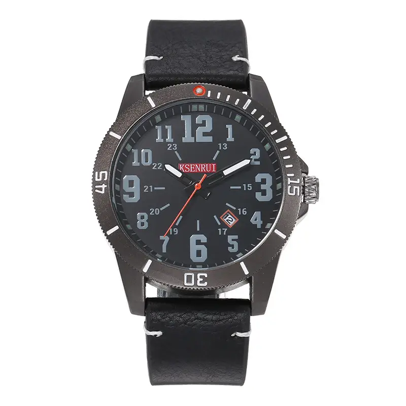Men's Waterproof Quartz Watch Brown Leather Band 511 - Image 3