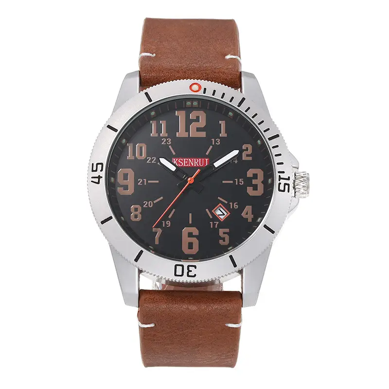Men's Waterproof Quartz Watch Brown Leather Band 511 - Image 7