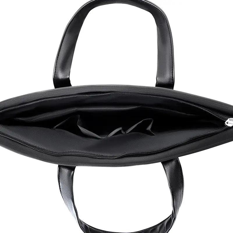 Men's Black Tote Bag Large Capacity Multi Layer Portable - Image 6