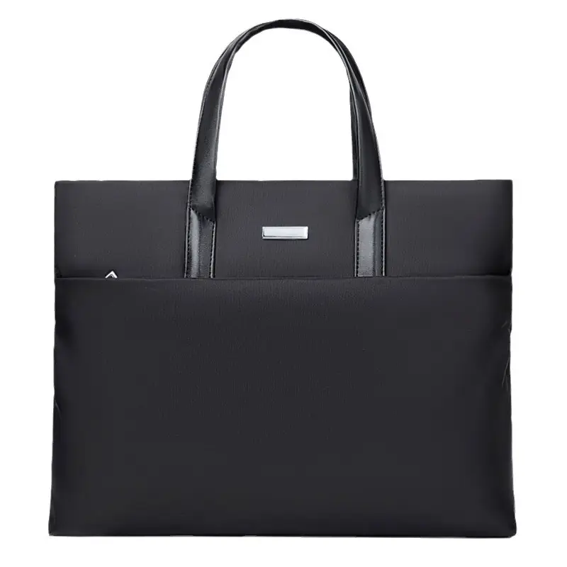 Men's Black Tote Bag Large Capacity Multi Layer Portable - Image 8