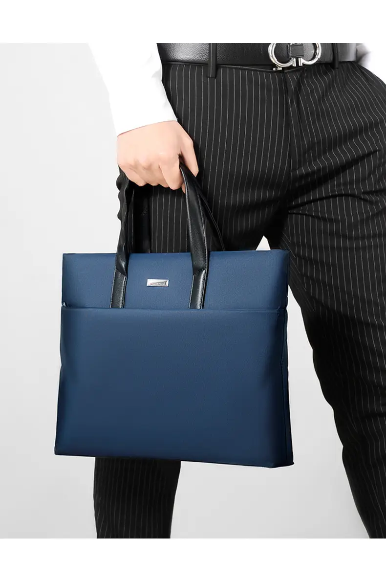 Men's Black Tote Bag Large Capacity Multi Layer Portable — feature 11