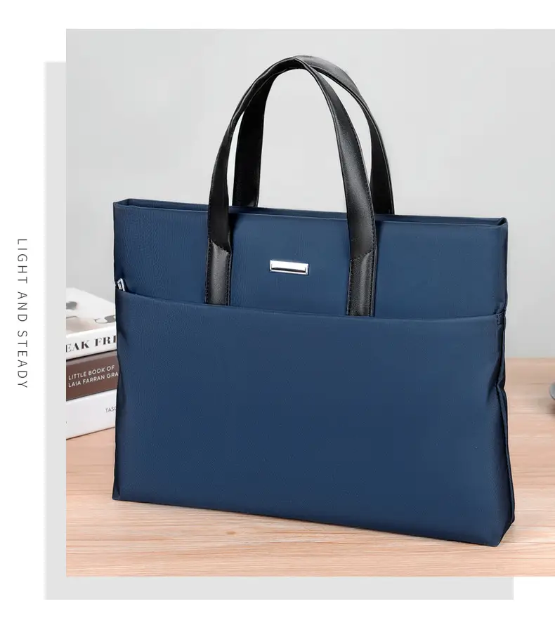 Men's Black Tote Bag Large Capacity Multi Layer Portable — feature 17