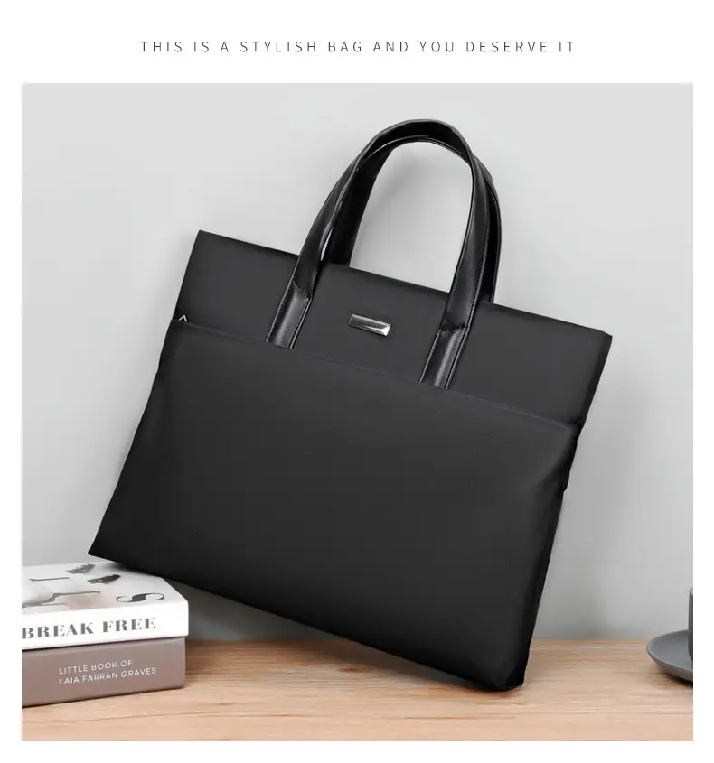 Men's Black Tote Bag Large Capacity Multi Layer Portable — feature 21