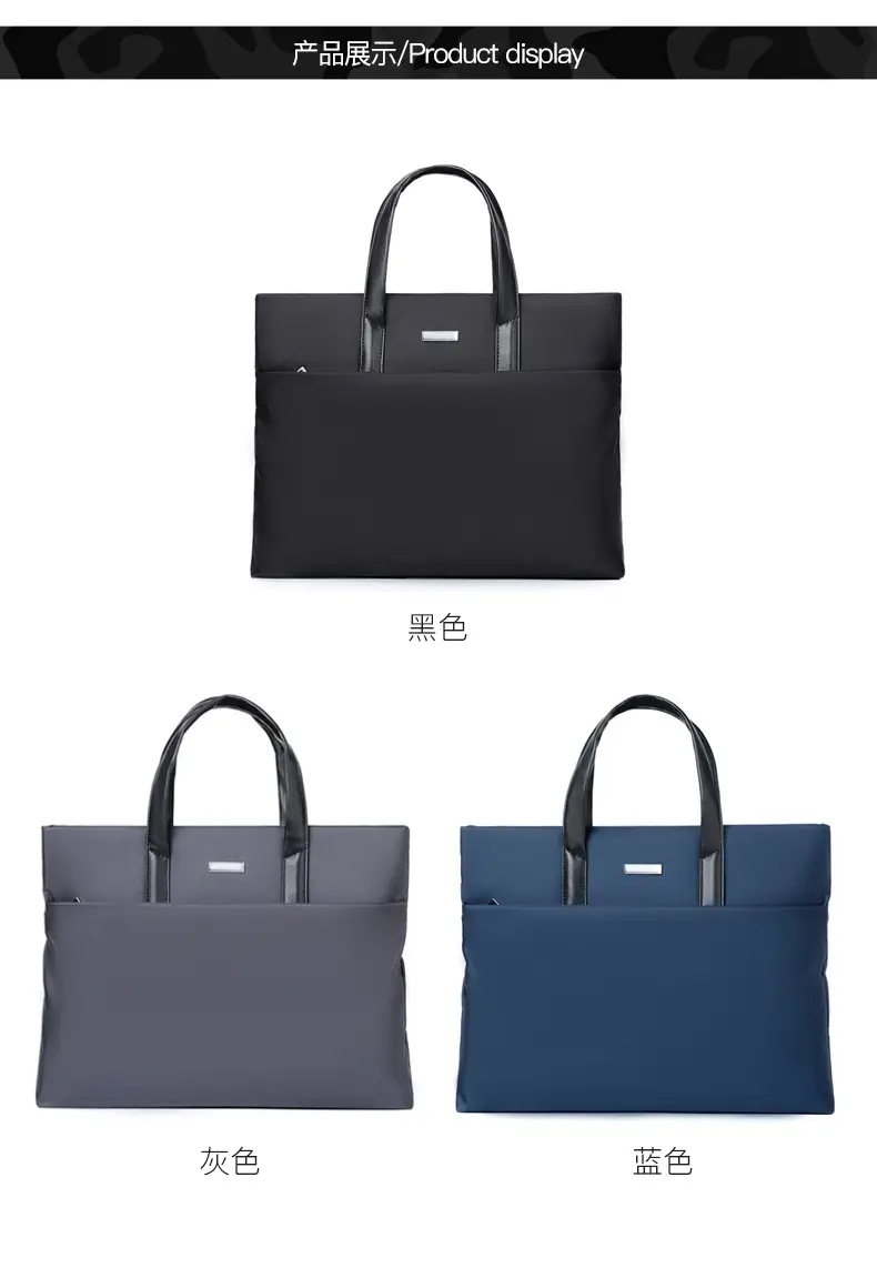 Men's Black Tote Bag Large Capacity Multi Layer Portable — feature 23