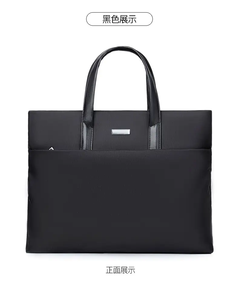 Men's Black Tote Bag Large Capacity Multi Layer Portable — feature 28