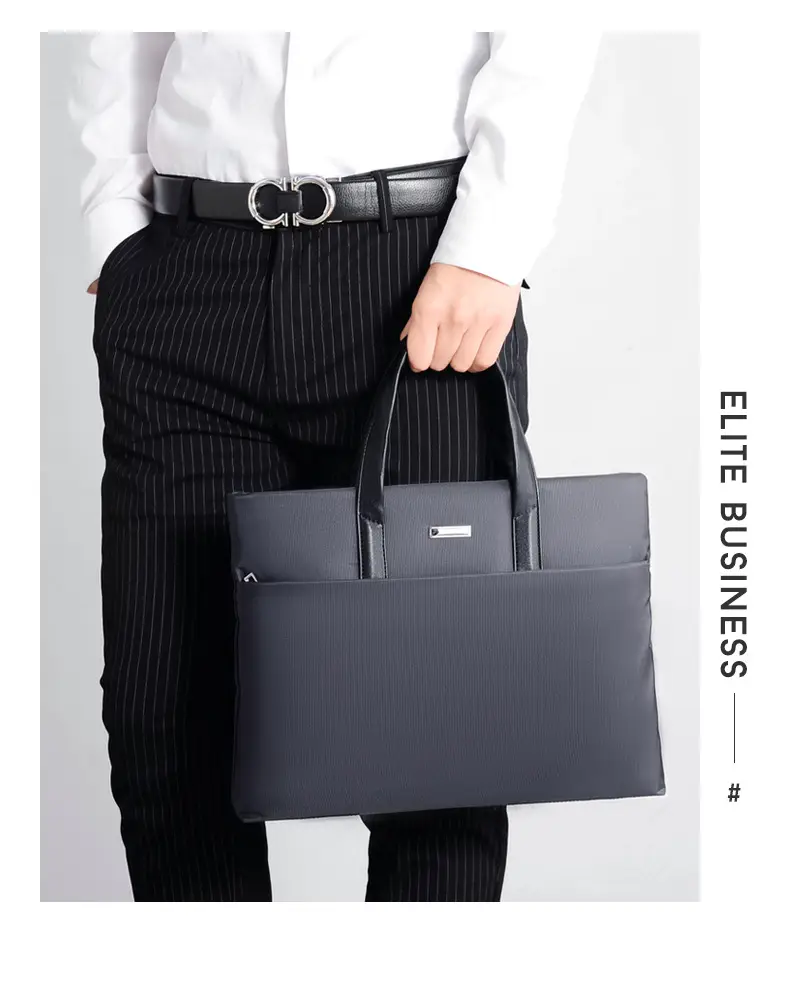Men's Black Tote Bag Large Capacity Multi Layer Portable — feature 4