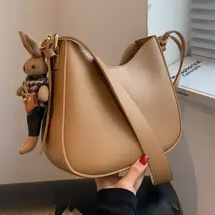 Women Large Capacity Brown Ribbed Shoulder Bag — feature 7