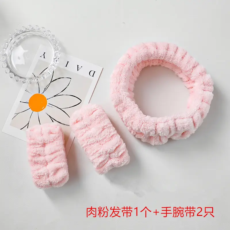 Soft Plush Hair Bands for Face & Wrist Use