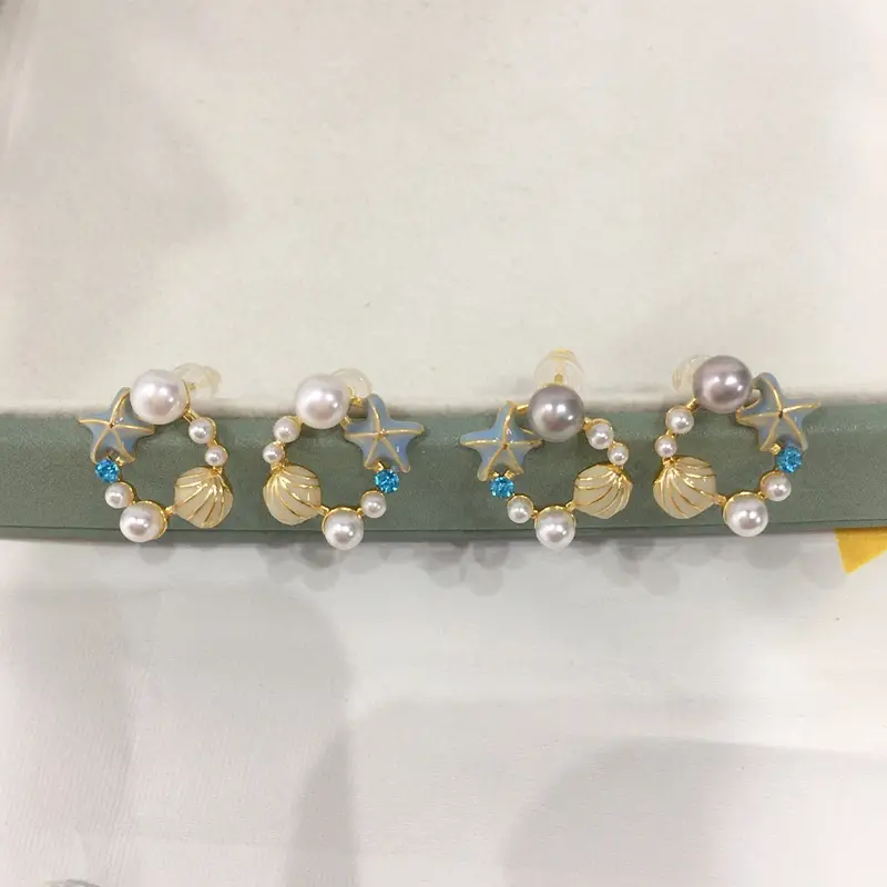 Cute Star Shell Pearl Earrings for Women 18K Gold - Image 4