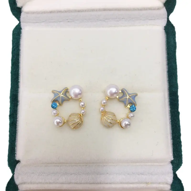 Cute Star Shell Pearl Earrings for Women 18K Gold - Image 6