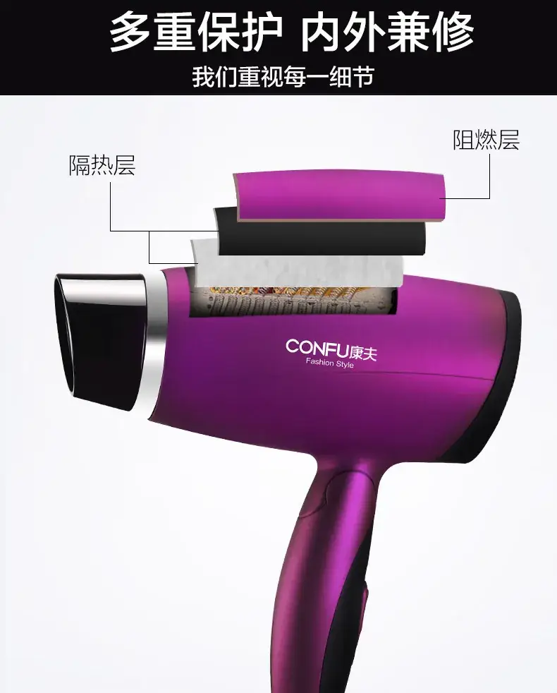 Kangfu 3110 1800W 3-Gear Hair Dryer White — feature 16