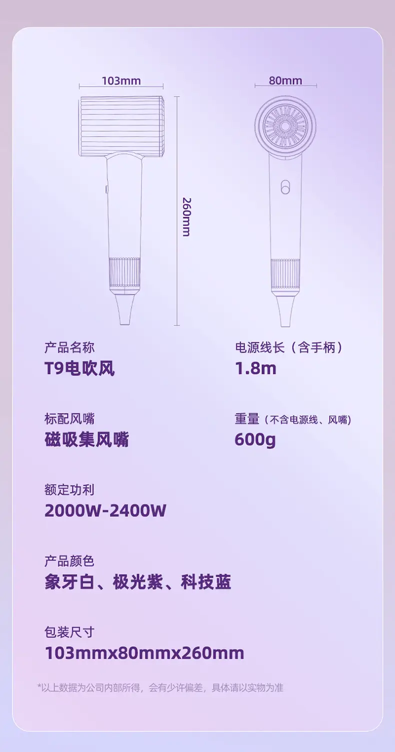 High Speed Hair Dryer 2000W Purple — feature 25