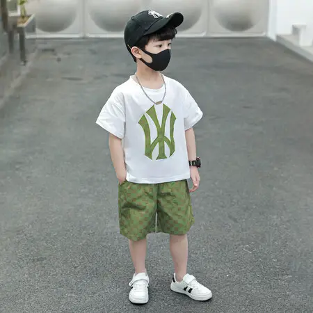 Boy's Cool Black Graphic Shorts Set Summer Wear - Image 5