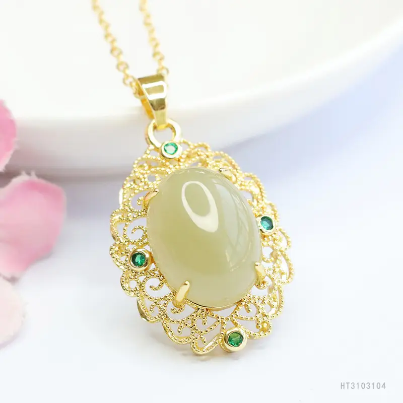 Guan Yu Jade Pendant Clear Water Material Necklace - Image 4