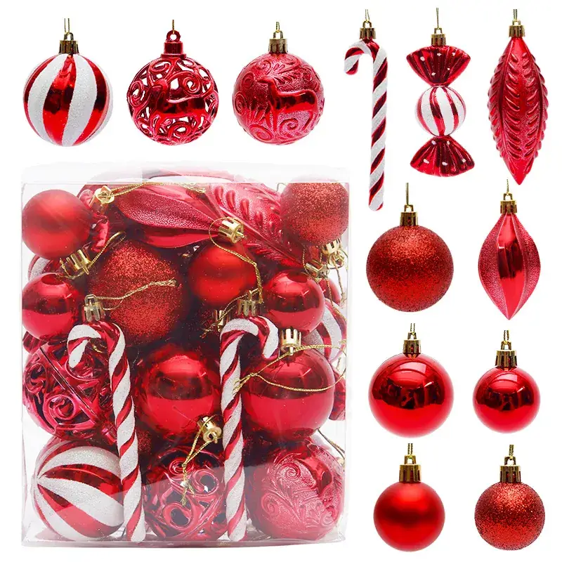Silver Metal Christmas Balls 6cm 4cm Pack - Image 17