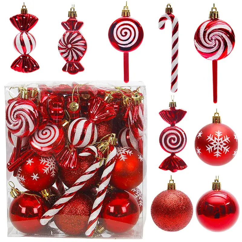 Silver Metal Christmas Balls 6cm 4cm Pack - Image 18
