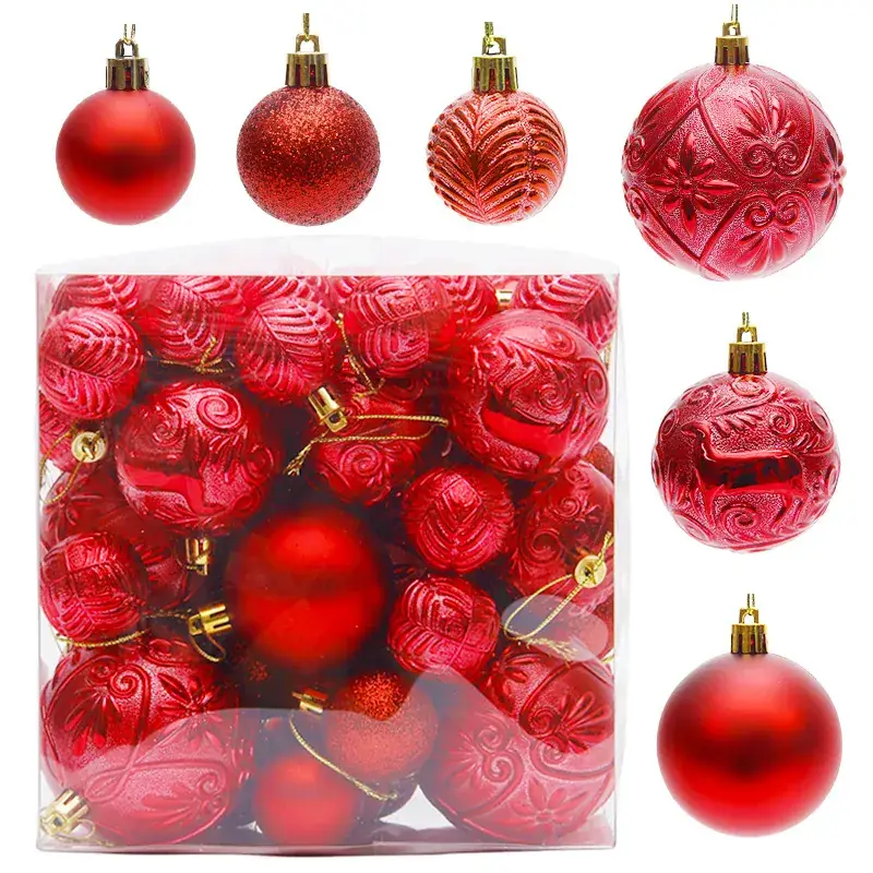 Silver Metal Christmas Balls 6cm 4cm Pack - Image 19