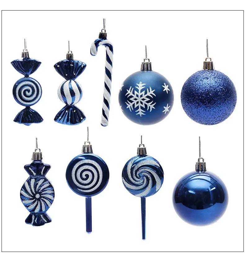 Silver Metal Christmas Balls 6cm 4cm Pack — feature 27