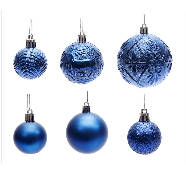 Silver Metal Christmas Balls 6cm 4cm Pack — feature 33