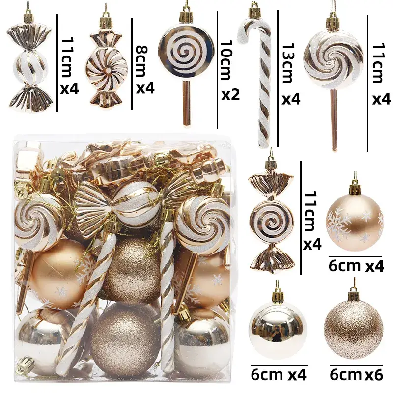 Silver Metal Christmas Balls 6cm 4cm Pack - Image 10