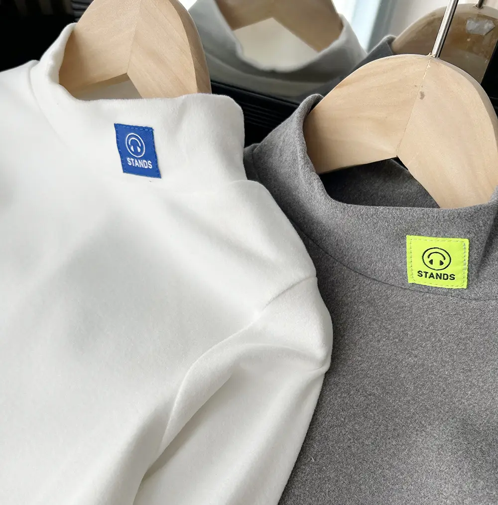 2023 New Boys White Turtleneck Shirt - Image 5