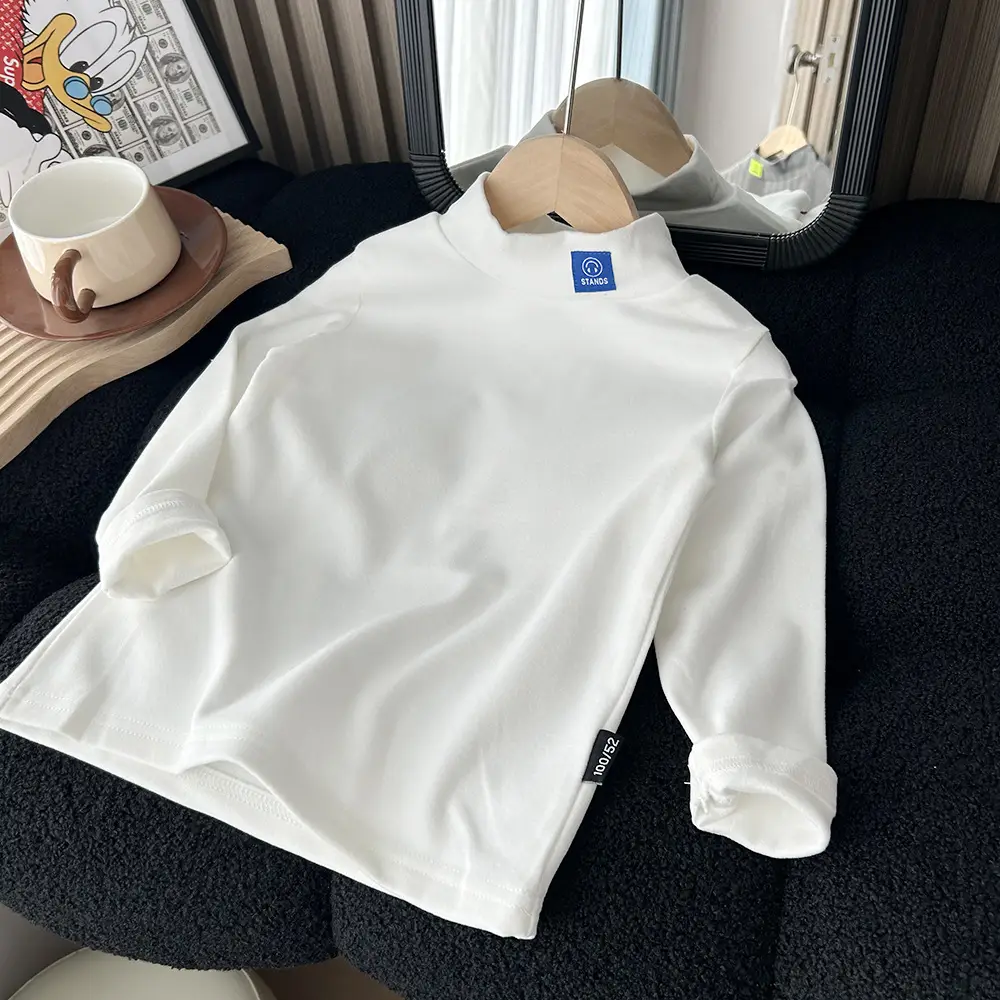 2023 New Boys White Turtleneck Shirt — feature 2