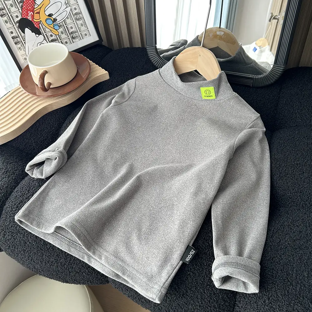 2023 New Boys White Turtleneck Shirt — feature 3
