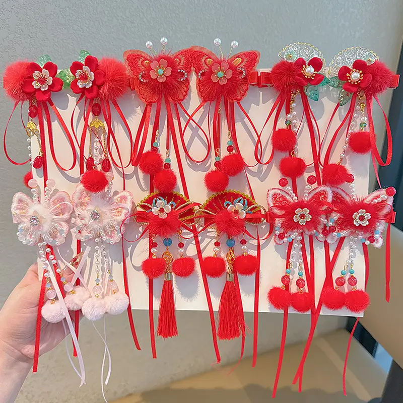 2026 Red Traditional Tassel Hairpin for Girls - Image 13