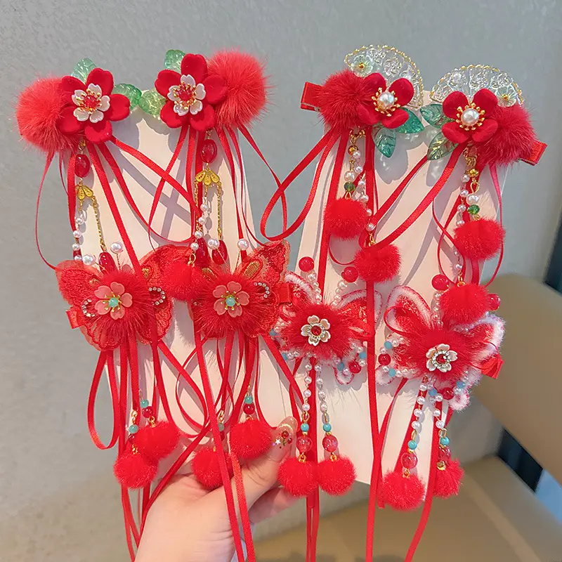 2026 Red Traditional Tassel Hairpin for Girls - Image 15