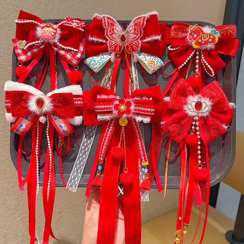 2026 Red Traditional Tassel Hairpin for Girls — feature 39