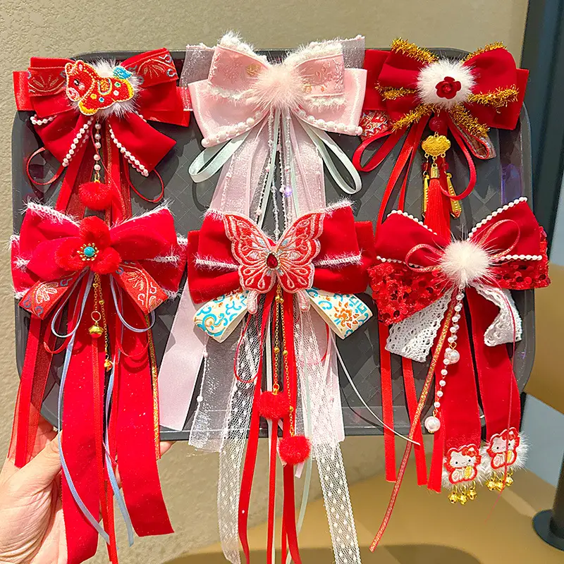 2026 Red Traditional Tassel Hairpin for Girls — feature 40