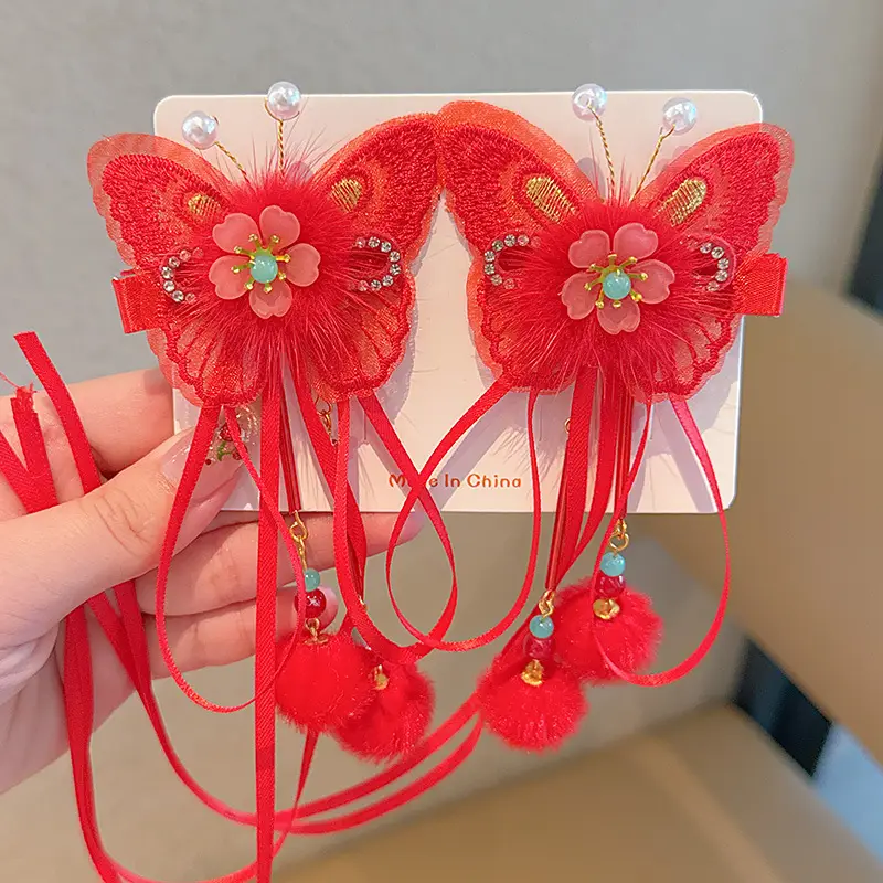 2026 Red Traditional Tassel Hairpin for Girls — feature 41