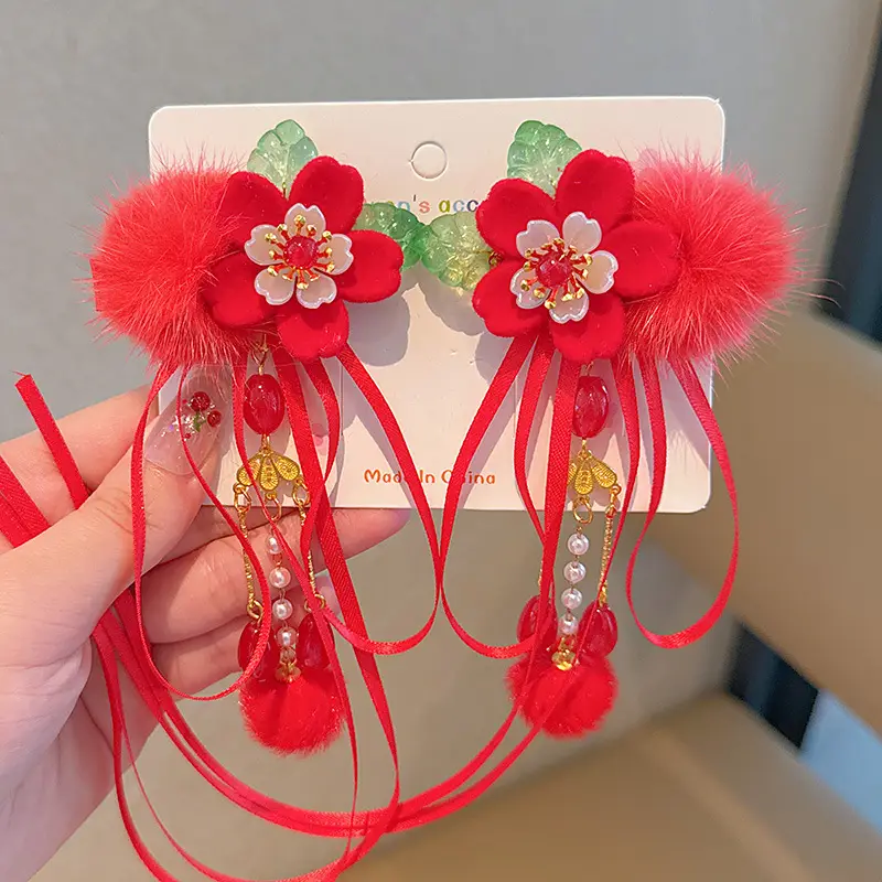 2026 Red Traditional Tassel Hairpin for Girls — feature 42