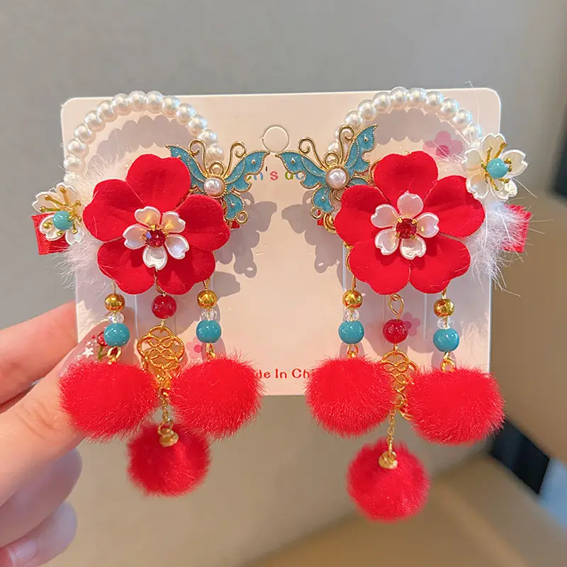2026 Red Traditional Tassel Hairpin for Girls — feature 50