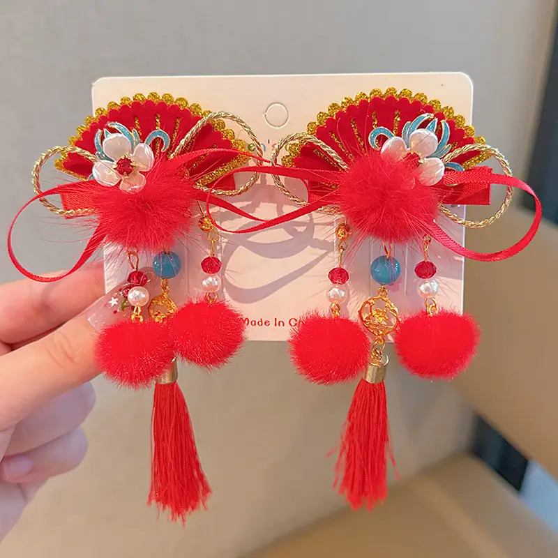 2026 Red Traditional Tassel Hairpin for Girls — feature 53