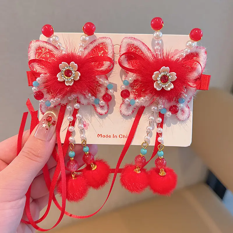 2026 Red Traditional Tassel Hairpin for Girls - Image 2
