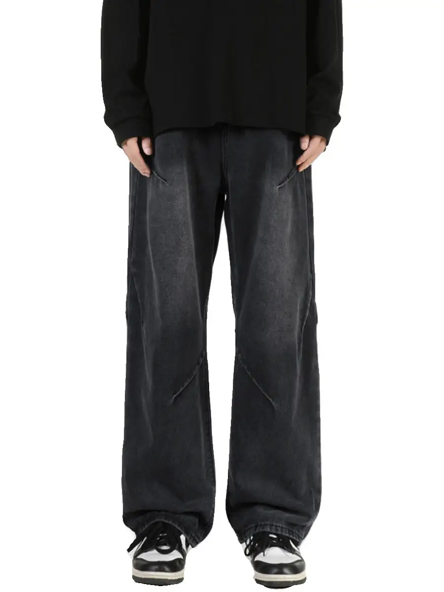 Vintage Blue Wide Leg Jeans Men Loose Straight 2023 - Image 8