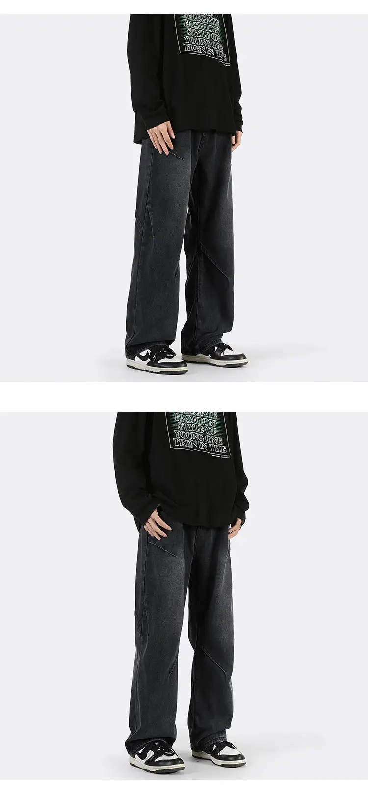 Vintage Blue Wide Leg Jeans Men Loose Straight 2023 — feature 10